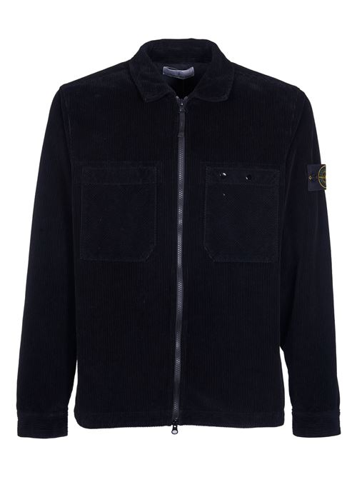 Corduroy shirt jacket with logo badge STONE ISLAND | 811511604V0029